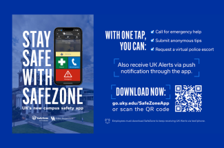 a safezone graphic saying "stay safe with safezone" encouraging others to download